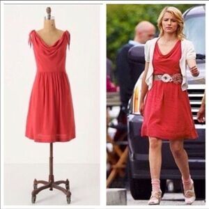 ✨Anthropologie Maeve Tied Down Drape Cowl Neck Sz 6 Dress✨